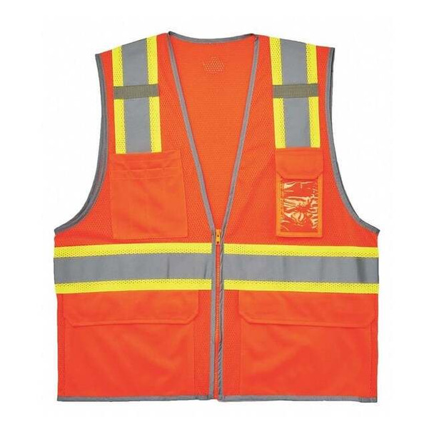 Ergodyne Two Tone Mesh Safety Vest,Orange,S/M 8246Z