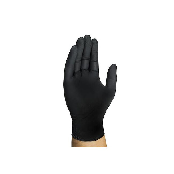 D15, Disposable Gloves, 6 mil Palm, Nitrile, Powder-Free, M (9), 100 PK, Black