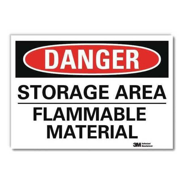 Danger Sign, 10 in H, 14 in W,Horizontal Rectangle, English, U3-1996-RD_14X10