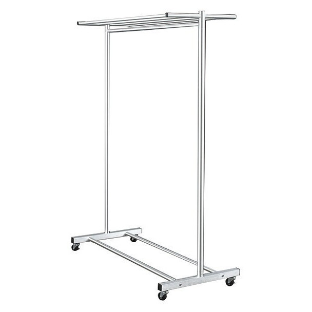 Glaro Single Sided Mobile Coat Rck,60 In,Satin 725-5SA
