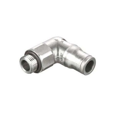 Metric Stainless Steel Push-to-Connect Fitting, Stainless Steel, Silver