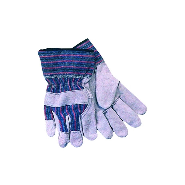 Work Gloves, Large, Cowhide, Pearl Gray