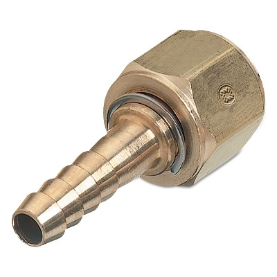 Brass Hose Adaptor, Female Swivel, Barb, B-Size, LH