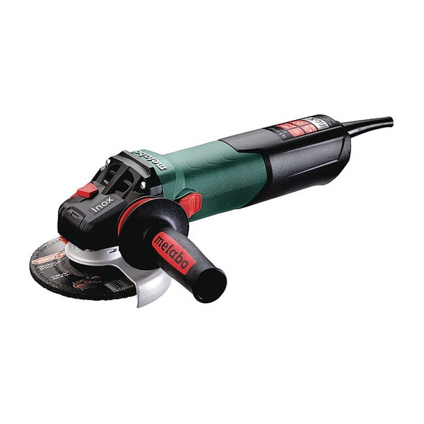 Metabo AngleGrinder,5inDia,7,600RPM,14.5A WEV 17-125 Quick Inox