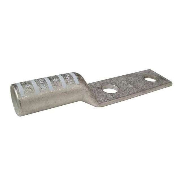 Two-Hole Compression Lug, 300 kcmil Max, 1/2 in Stud, Long Barrel, Copper, White