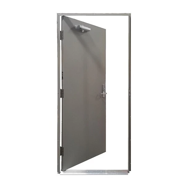 Steel Door with Frame, RHR, 84 in H, 36 in W, 1 3/4 in Thick, 18 Gauge Steel