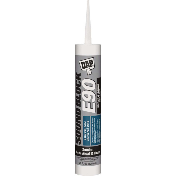 DAP Sound Block 28 Oz. Acoustical, Draft, Smoke & Sound Sealant, White