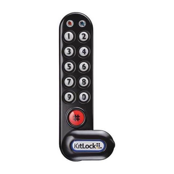Codelocks Elect Keyless Lock,Keypad,1 5/16 in H KL1006KIT-BLK
