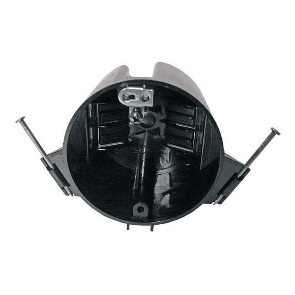 Electrical Box, 18 cu in, Ceiling Box Type, 1 Gang, Polycarbonate, Round Shape