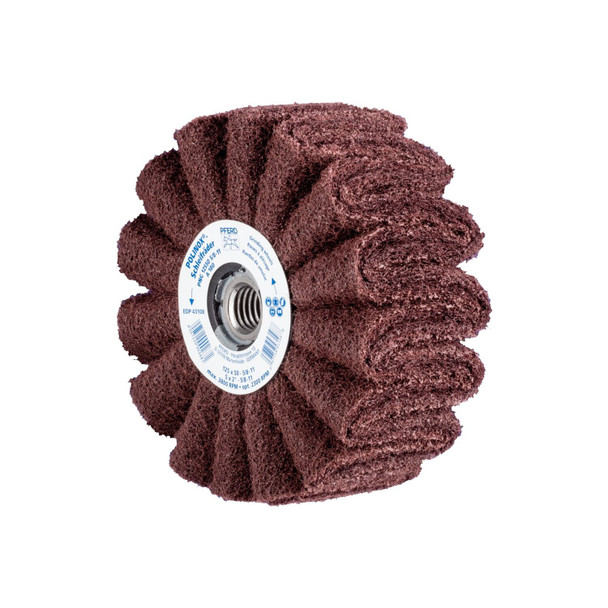 5" x 2" POLINOX Non-Woven Finishing Drum - 5/8-11 Thread, PNG, A/O 180 Grit