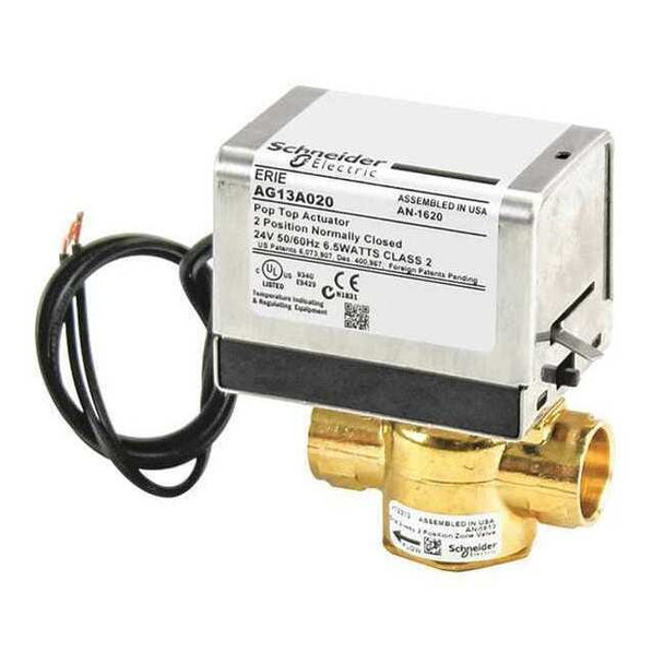 Erie Valve,2 Way,24V,N/C,3/4in Sweat VT2312G13A020