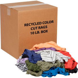 Global Industrial Recycled Mixed Color Cut Rags 10 Lb. Box