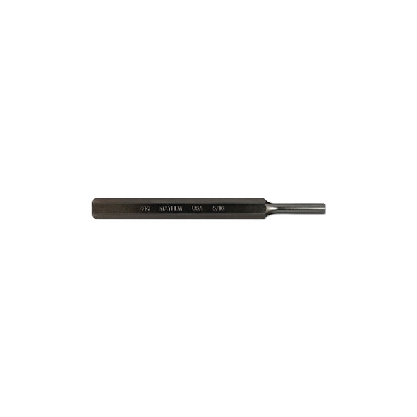Pin Punches, 6 in, 5/16 in tip, Alloy Steel, Full Finish