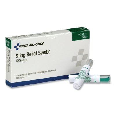 Sting Relief Swab, Individually Wrapped, 10 per Box