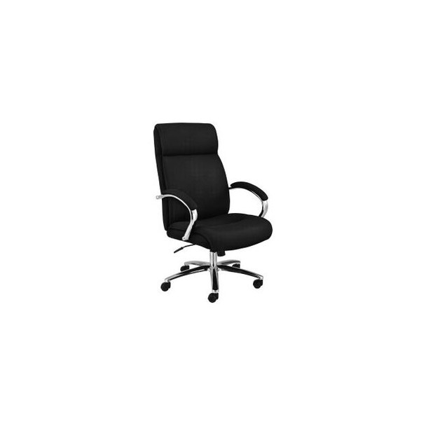 Interion Office Chair With Lumbar Support High Back & Fixed Arms Fabric Black