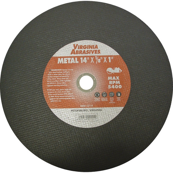 Virginia Abrasives 14 In. Abrasive Masonry Cut-Off Wheel 424-16114 Pack of 10