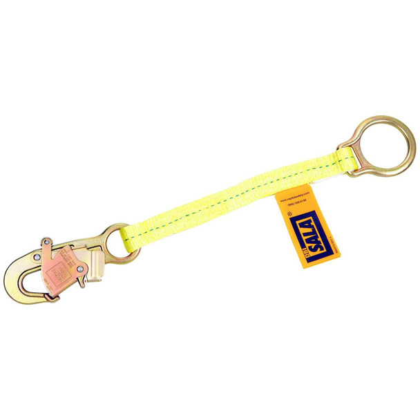 DBI/Sala, 1231117 D-Ring Extension With Self Locking Snap Hook X 18", Yellow