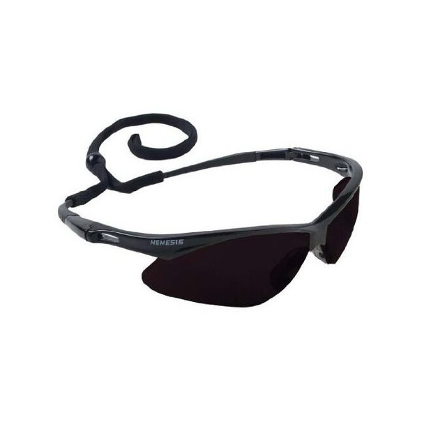 Nemesis Safety Glasses Black Frame Smoke Lens Anti Fog, 1 Each