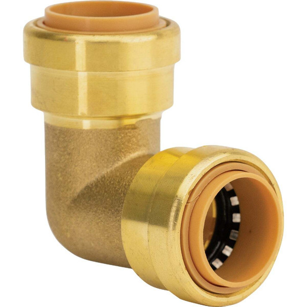 QuickFitting 3/4 In. x 3/4 In. Push-to-Connect Brass 90 Deg Elbow LF823R