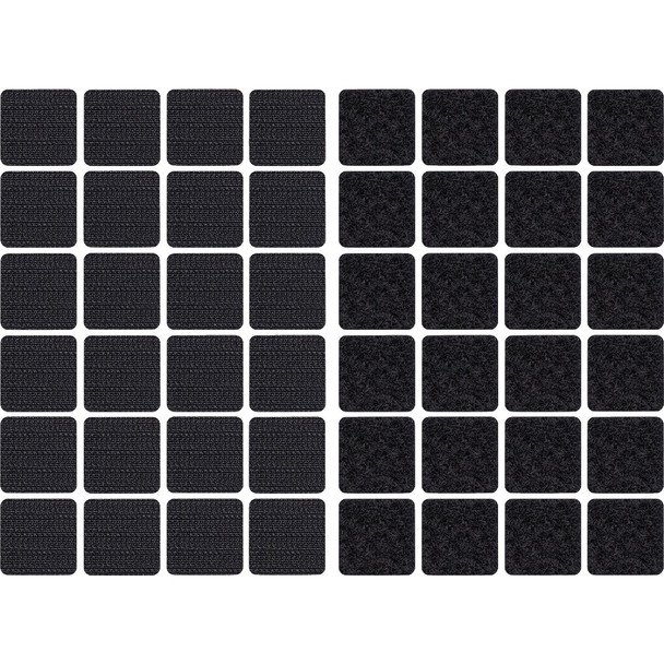 Wrap-It Storage Stick 'Em 1 In. Black Hook & Loop Square (24-Count) 424-AQ-1BL