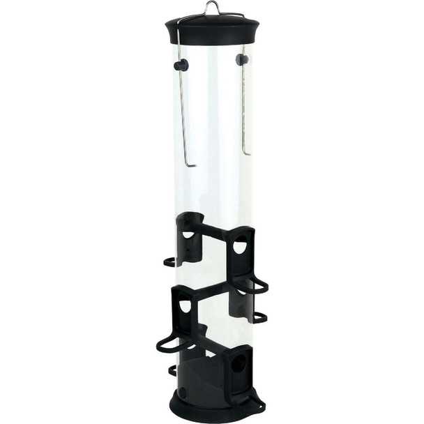 Nature's Way 2.1 Qt. Large Black Plastic Tube Bird Feeder WWPS35186