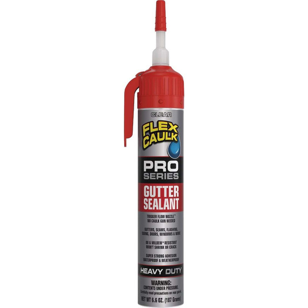 Flex Seal Flex Caulk 6.6 Oz. Pro Series Gutter Sealant, Clear PS680CLR675