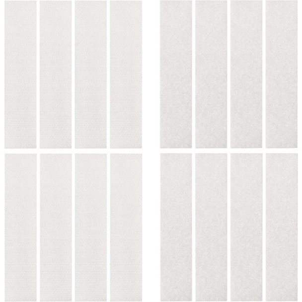 Wrap-It Storage Stick 'Em 3/4 In. x 3-1/2 In. White Hook & Loop Strip (8-Count)