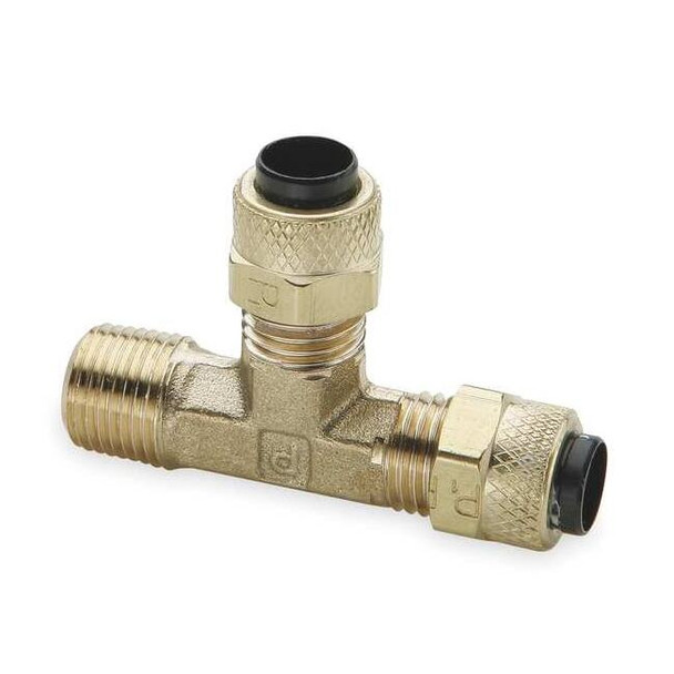 Parker 3/8" Compression x 1/4" MNPT Brass Run Tee 10PK 171P-6-4