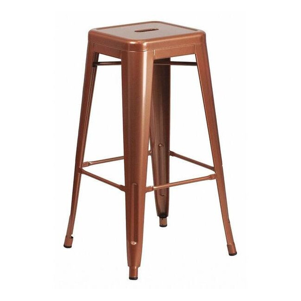 Kai Commercial Grade 30" High Backless Copper Indoor-Outdoor Barstool