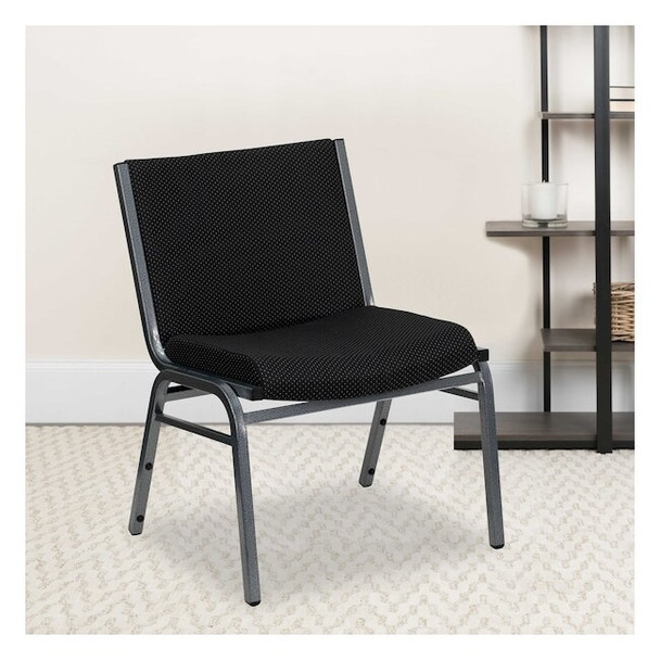Flash Furniture Black Fabric Stack Chair,PK2 2-XU-60555-BK-GG