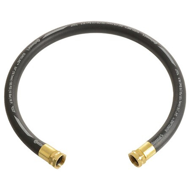 1 in ID x 6 ft L Garden Leader Hose, EPDM Tube, Black, Brass x Brass Fitting