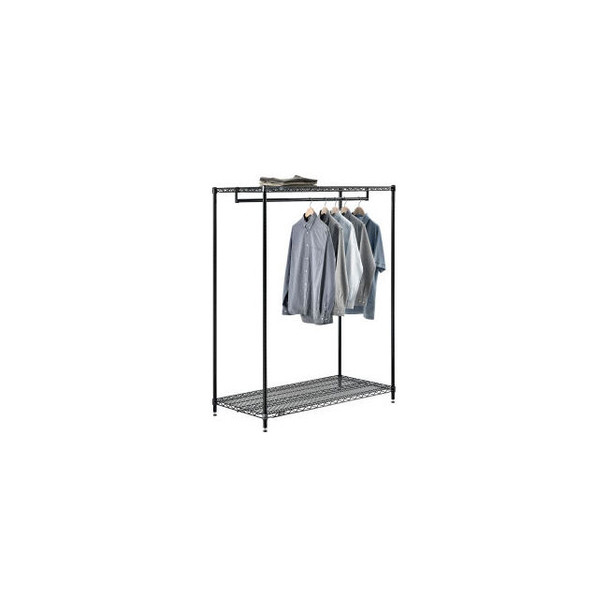 Free Standing Clothes Rack - 2 Shelf - 48""W x 24""D x 63""H - Black