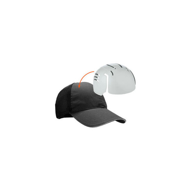 Ergodyne Skullerz 8946 Standard Baseball Cap with Universal Bump Cap Insert Blac
