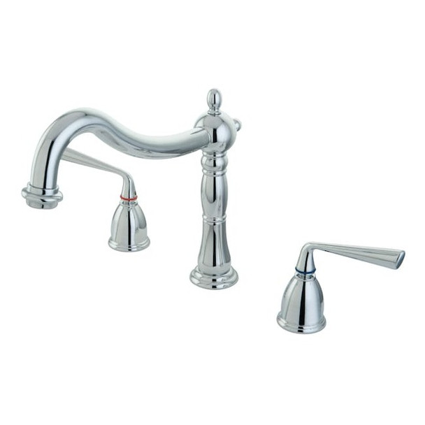 Kingston Brass Roman Tub Faucet, Polished Chrome, Deck Mount KS1341ZL