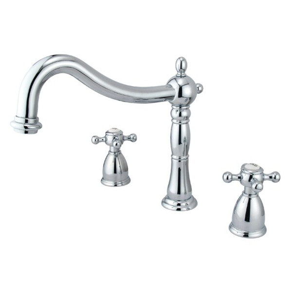 Kingston Brass Roman Tub Faucet, Polished Chrome, Deck Mount KS1341BX