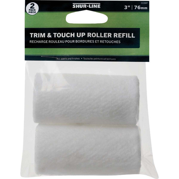 Shur-Line 3 In. x 3/8 In. Trim & Touch-Up Knit Fabric Roller Cover (2-Pack)