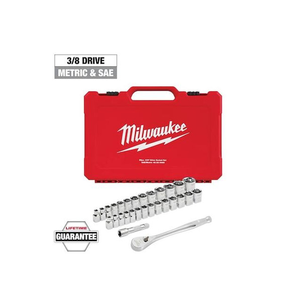Milwaukee Tool Twenty Nine pc Ratchet and Socket Set 48-22-9088