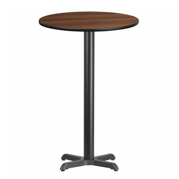 Round Walnut Table Top,Round w/X-Base,24", 24" W, 24" L, 43.125" H, Walnut