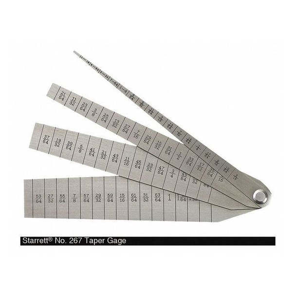 Starrett Taper Gauge Set,Graduations 1/64 in 267