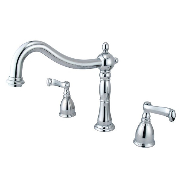 Kingston Brass Roman Tub Faucet, Polished Chrome, Deck Mount KS1341FL