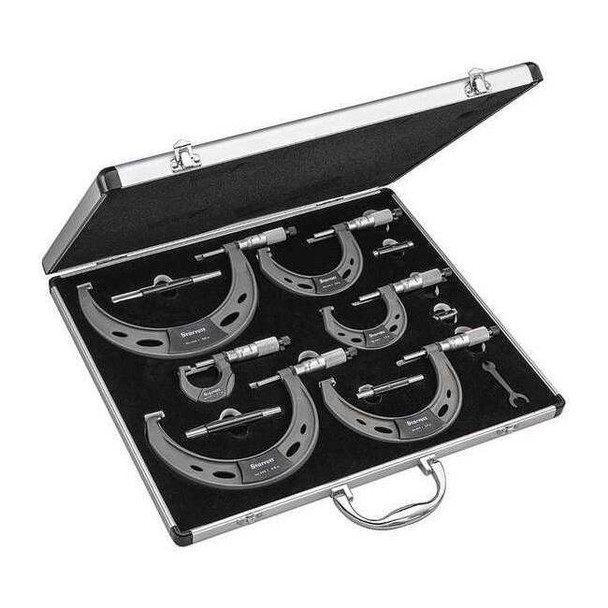 Starrett Outside Micrometer Set,0 to 6" Range ST444.1CXRLZ