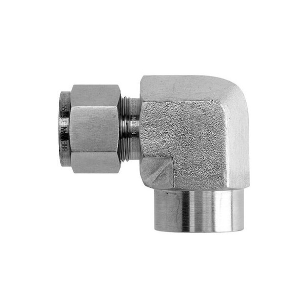 Brennan Industries Tee, SS, Comp 1/4", Comp 1/4", MNPT 1/8" NS2601-04-04-02-SS