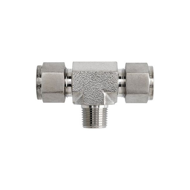 Brennan Industries Tee, SS, Comp 3/8", Comp 3/8", Comp 3/8" NS2603-06-06-06-SS