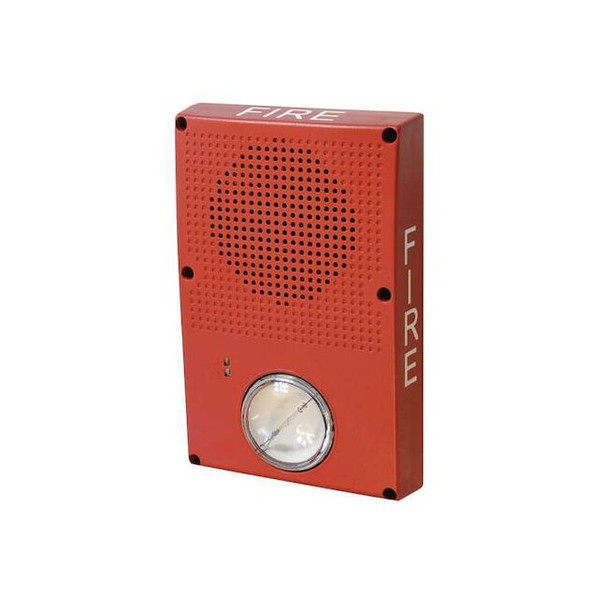 Edwards Signaling Outdoor Speaker Strobe,Marked Fire,Red WG4RF-SVMHC