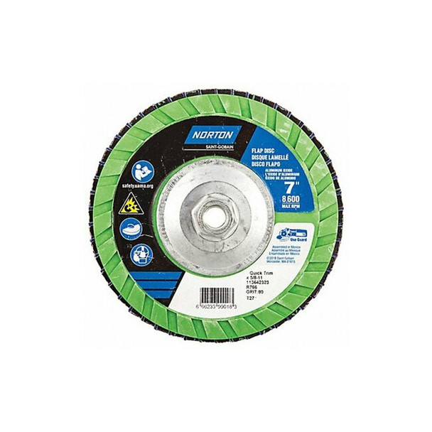 Norton Abrasives Flap Disc,7 In x 80 Grit,5/8-11 66623399018