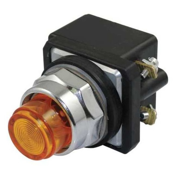 Dayton PilotLight, LED, 120VAC/DC, 30mm, Chrome, Amb 30G402