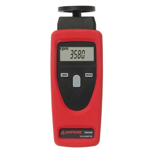 Amprobe Tachometer,1 to 19,999 rpm TACH-20