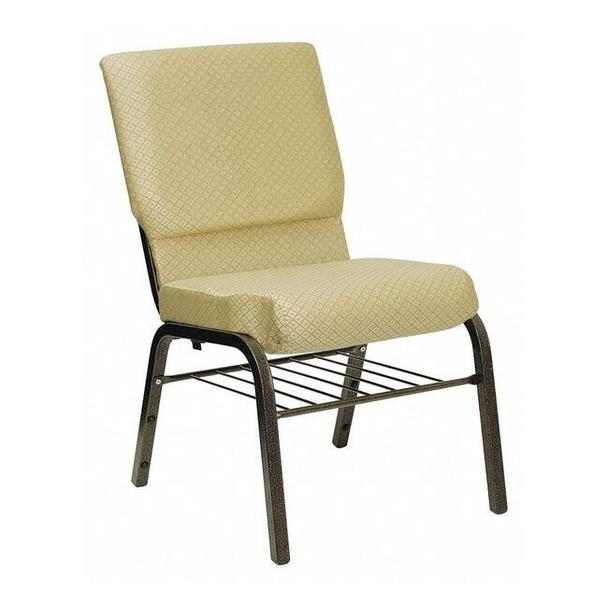 Flash Furniture Fabric Church Chair w/Book Rack,Beige XU-CH-60096-BGE-BAS-GG