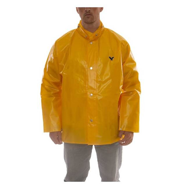 Tingley Rain Jacket, 4XL, Ylw, Unisex, 0.25mm Thick J22257