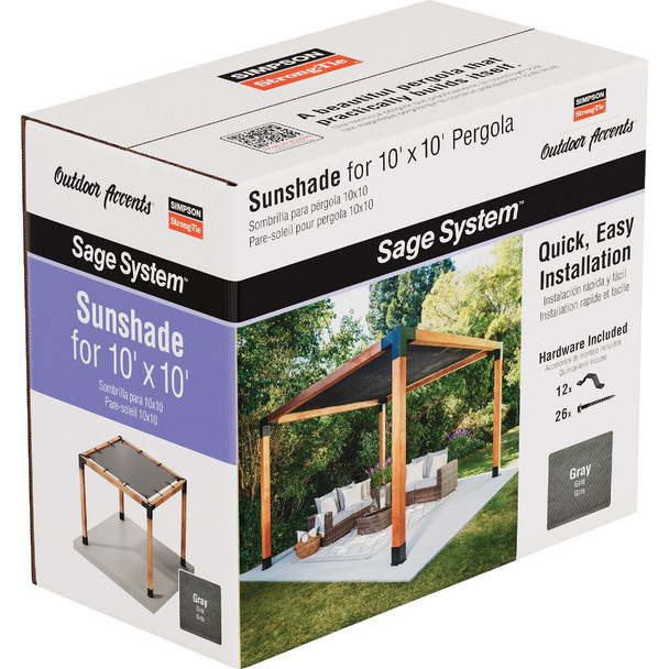 Outdoor Accents Sage Shade 10x10 Gray SAGE-SHADE10X10G